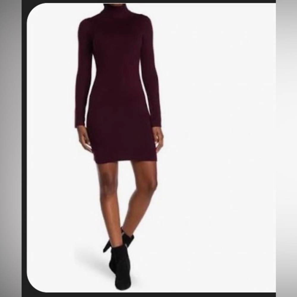 French connection Elegant Burgundy Turtleneck Dress NWT